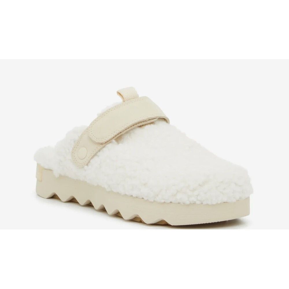 Woman's Clogs SOREL Vibe Cozy Suede Clog New White Natural Size 5.5